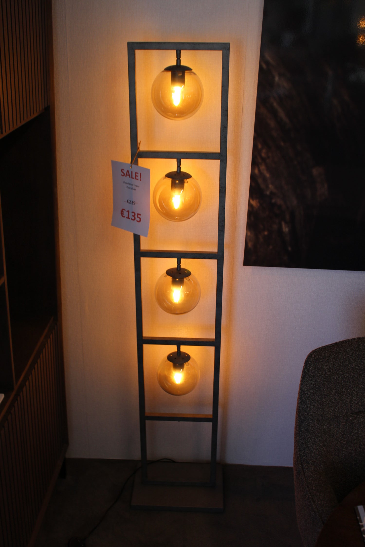 Vloerlamp Tower - Oud zilver