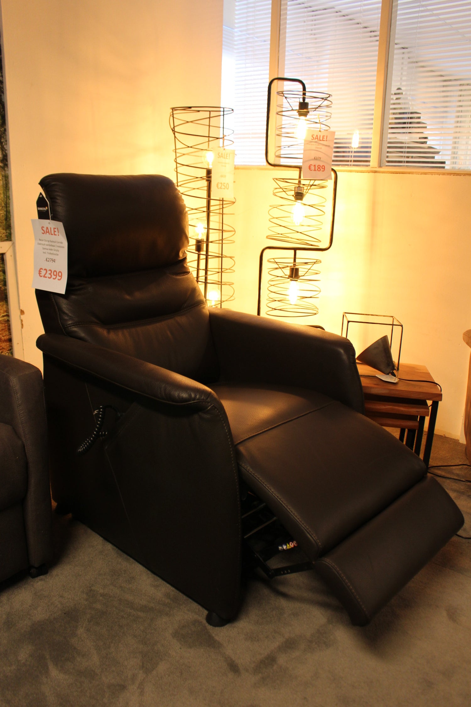 Recor - Sta-op fauteuil Corrido - Elektrisch - Leder - Incl. trolleyfunctie