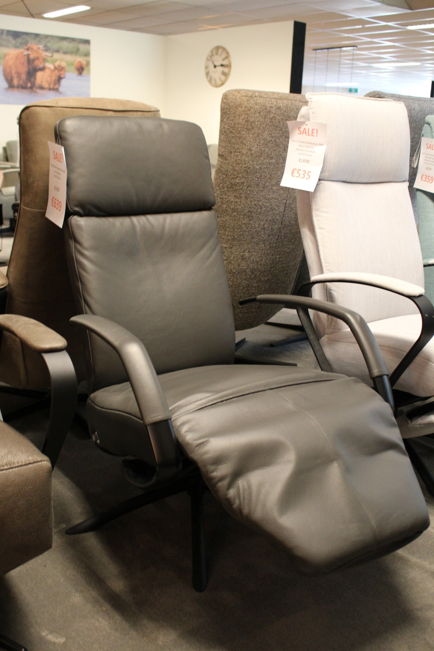 Hjort Knudsen Relaxfauteuil 5825 - Leer Antraciet - Manueel