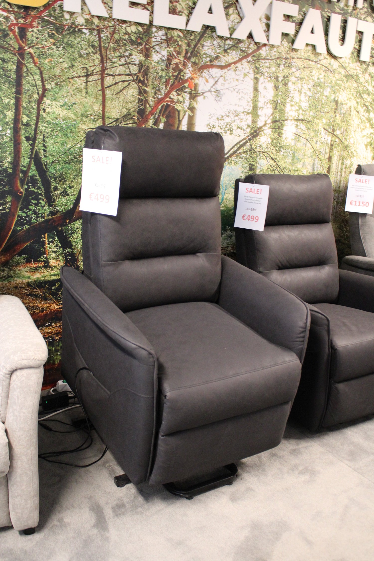 Sta-op fauteuil Amsweer - Elektrisch - Cowboy antraciet