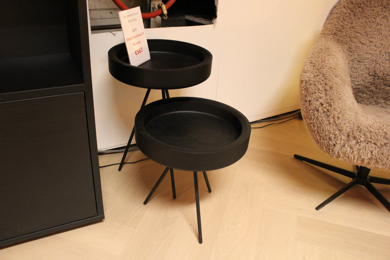 Bijzettafelset Crown - Black Wood