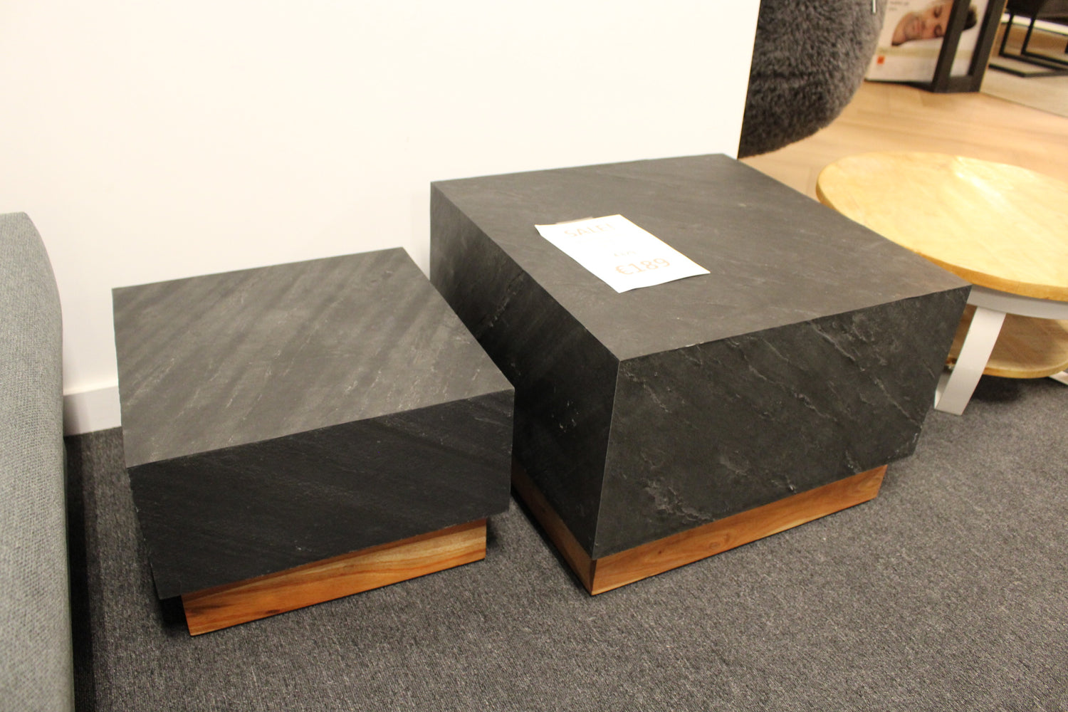 Salontafelset Blox Slate - Leisteen - Set van 2