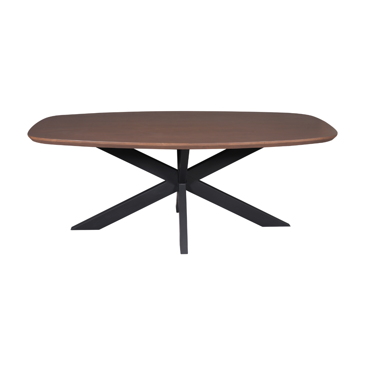 Eettafel Madison Walnoot | 160 cm | Deens Ovaal | Poot Zwart