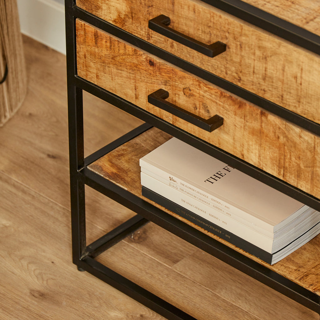 Side table/nightstand Denver | Mango wood and metal