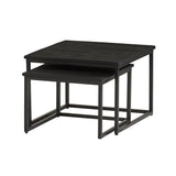 Zwarte Cuba vierkante salontafel set van 2 Medium