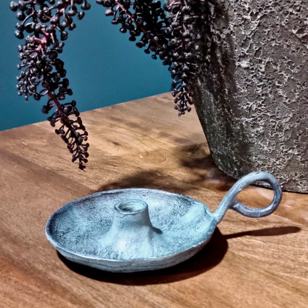 Kandelaar Blauw Patina (set van 4)