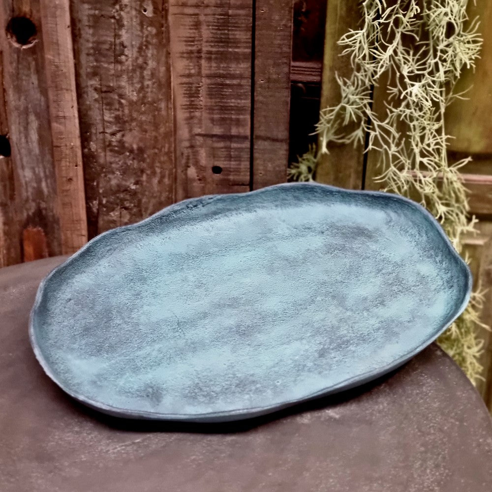 Bord Ovaal Blauw Patina 50,5 (set van 4)