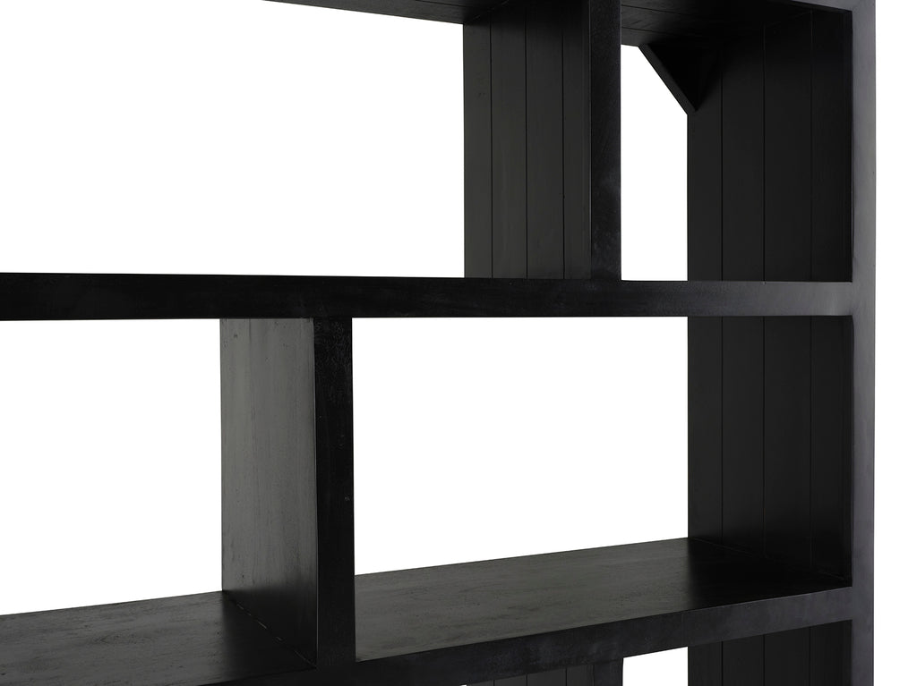 Bookcase 140 with 3 doors and 6 open compartments.