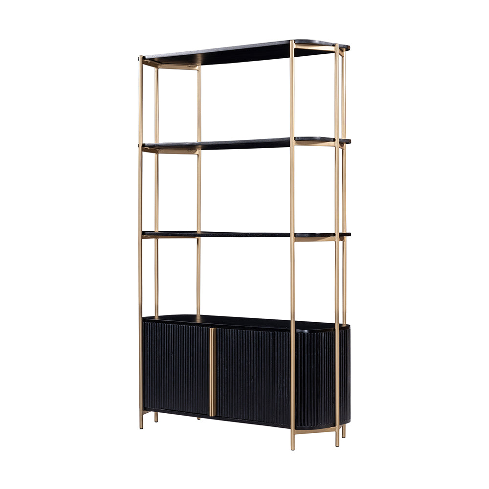 Bookcase 170 with 2 doors and 3 open compartments
