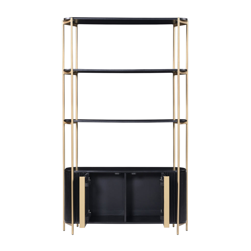 Bookcase 170 with 2 doors and 3 open compartments