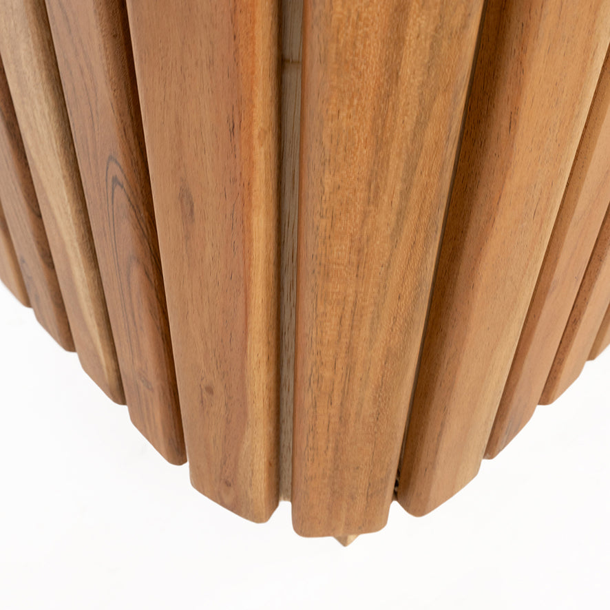 Bookcase 190 with 1 door and 3 open compartments, Acacia Natural