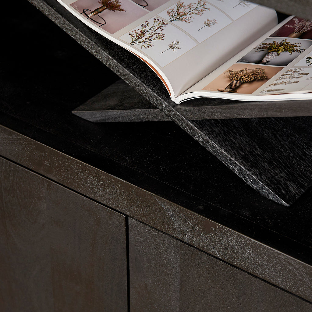 Bookcase Brussels Black | 5 compartments - 2 doors