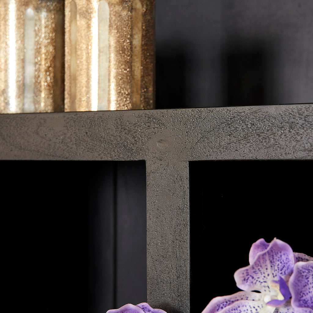 Bookcase Brussels Black | 5 compartments - 2 doors