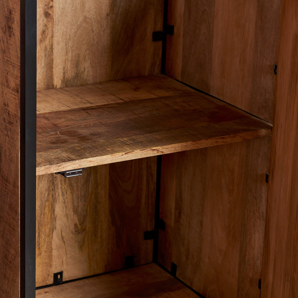 Bookcase Denver | Mango wood and steel | 1 door