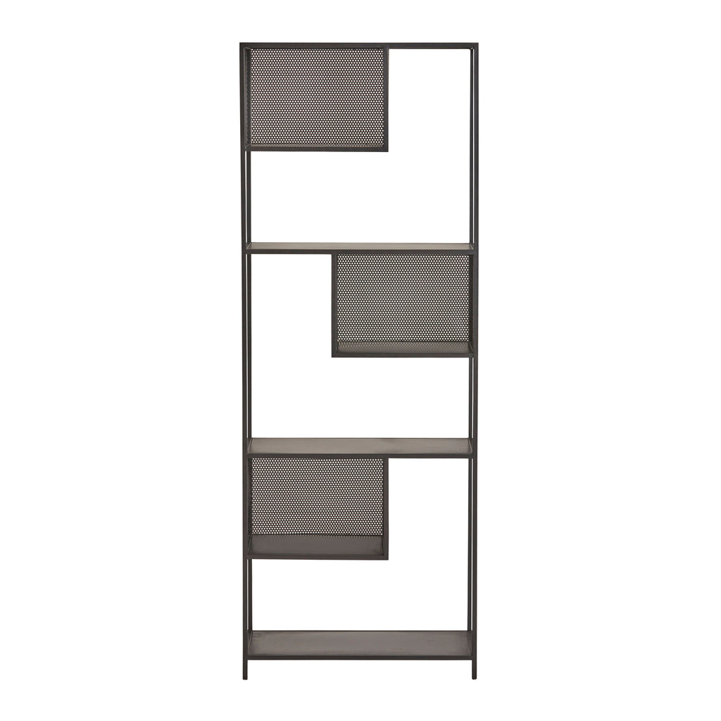Bookcase with 3 shelves and 2 open compartments