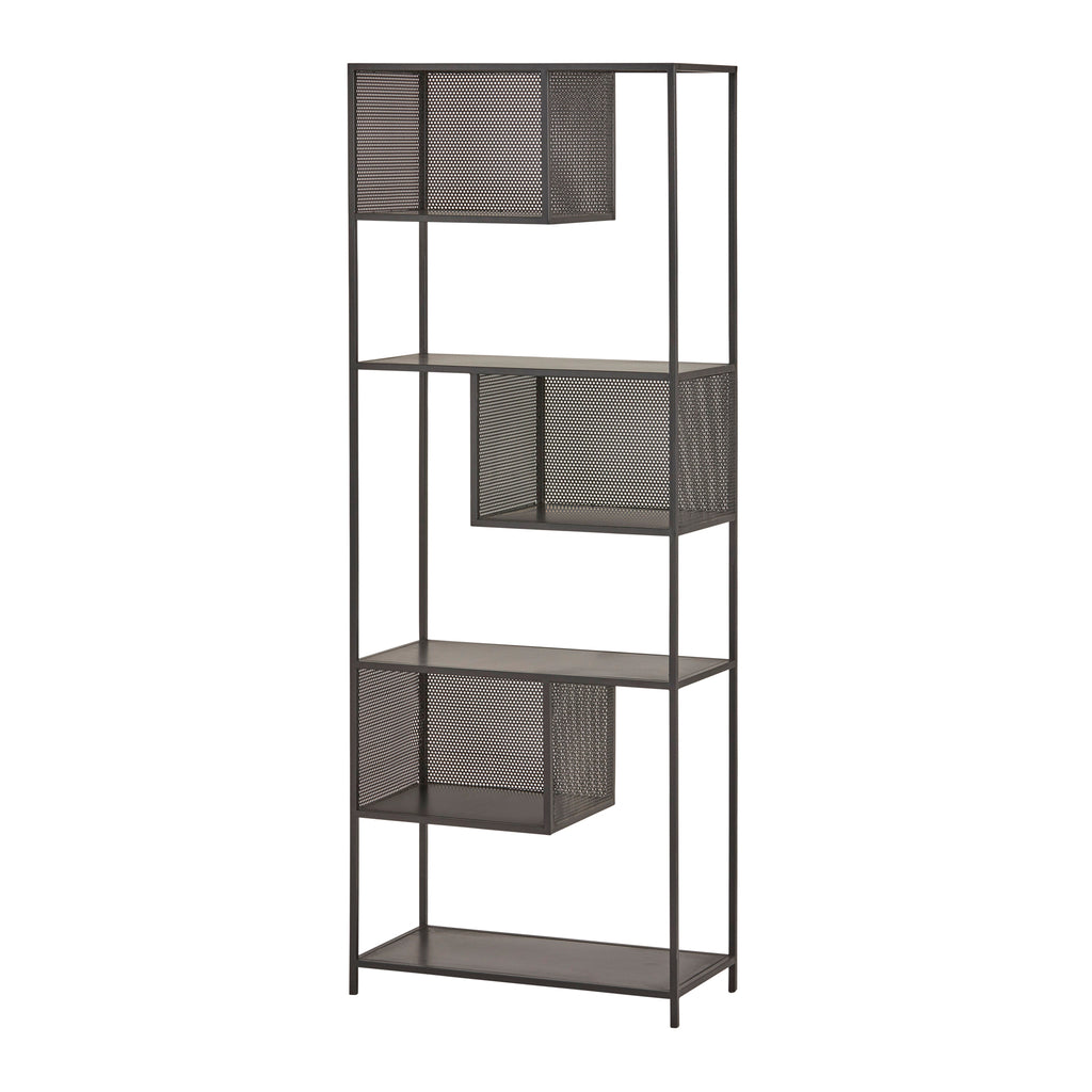 Bookcase with 3 shelves and 2 open compartments