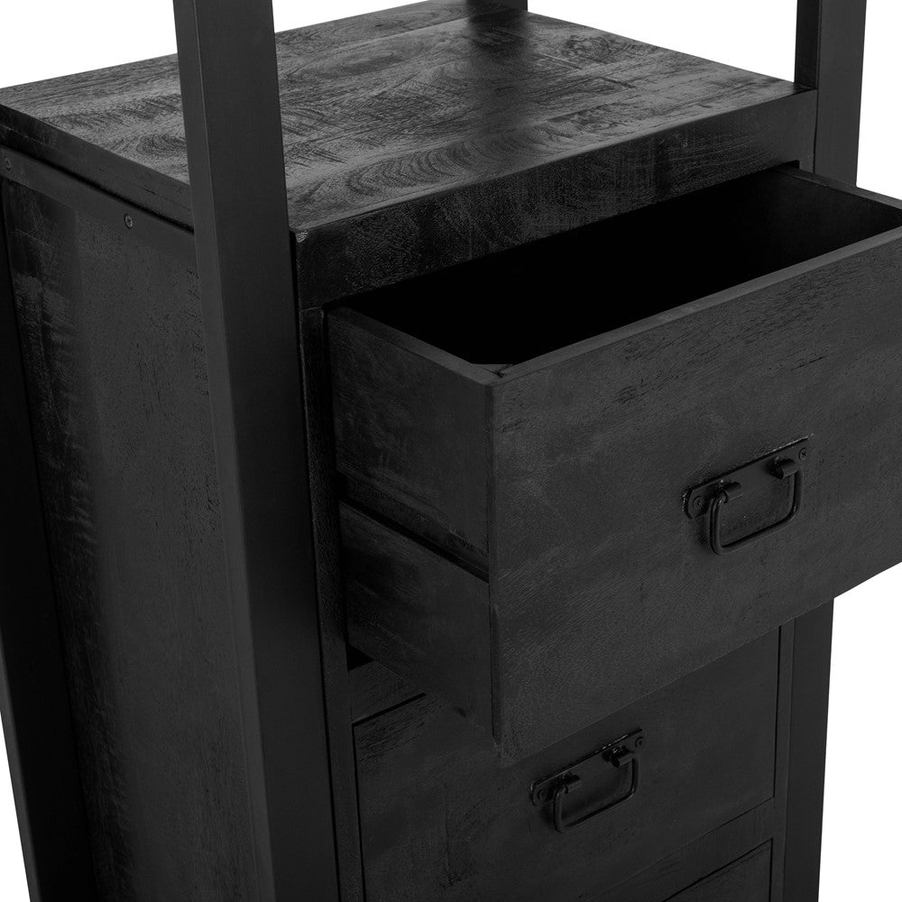 Boekenkast Britt Black with Drawers