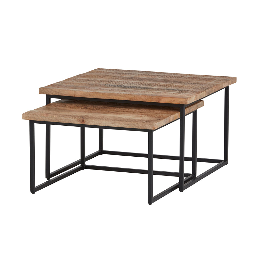 Cuba square coffee table, set of 2, big