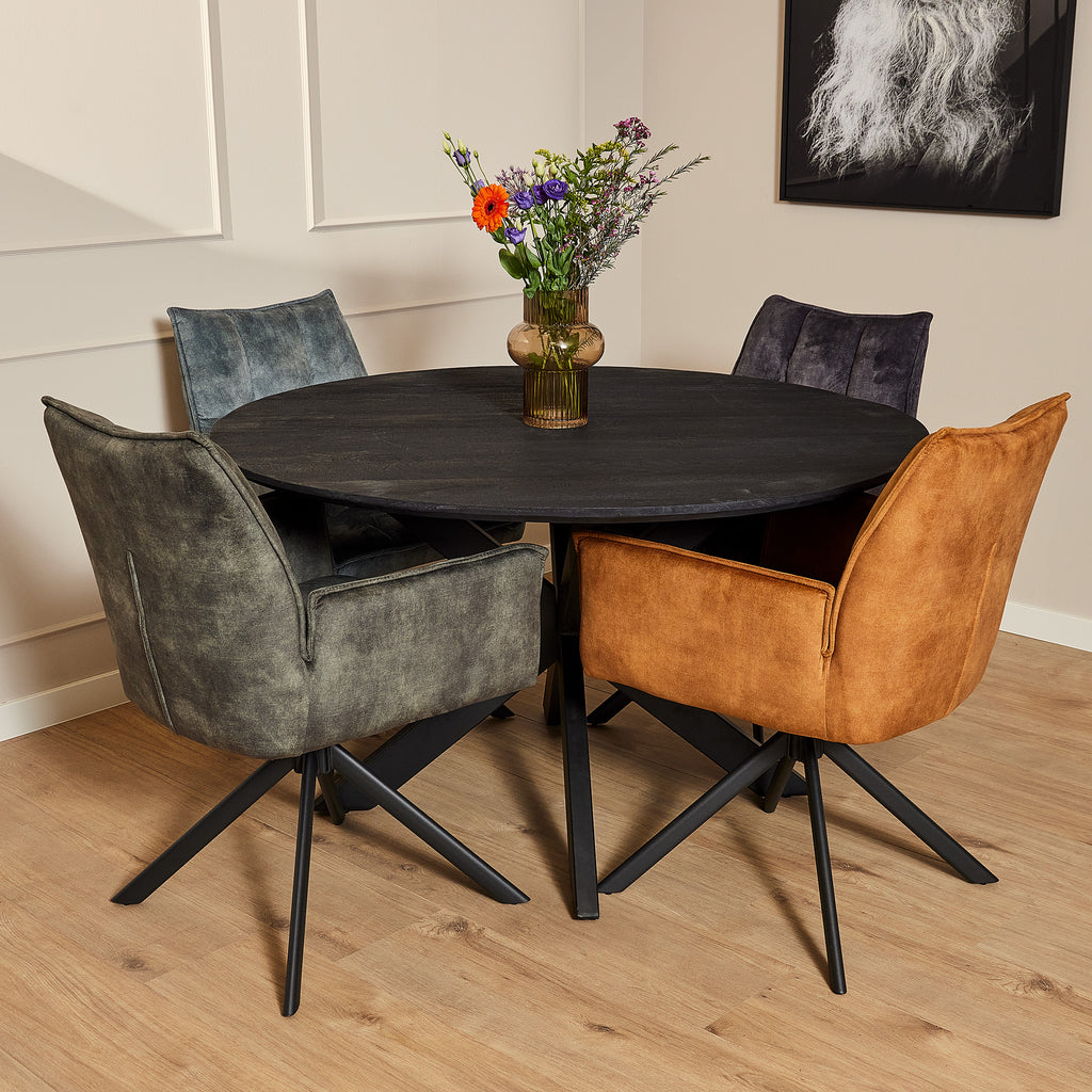 Eetkamerstoel Dani | Velvet Gold (Set van 2)