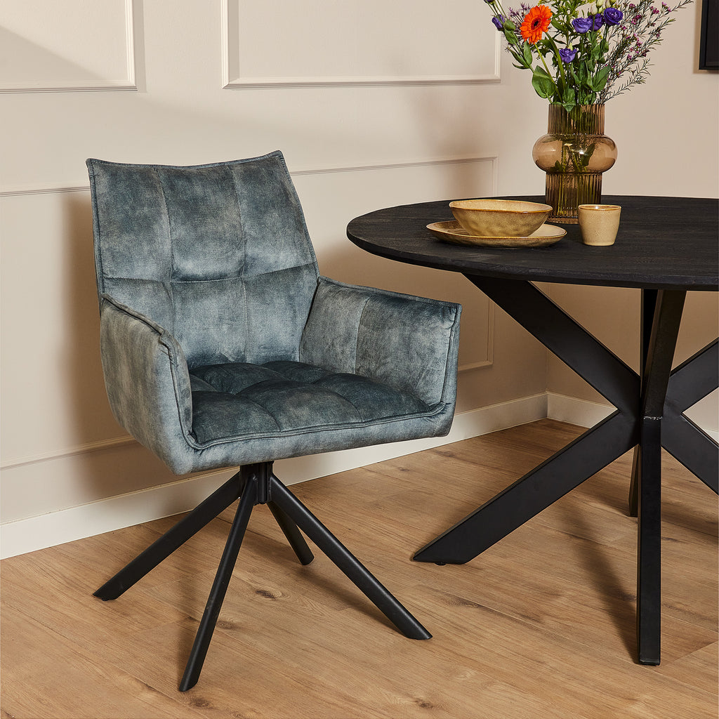 Eetkamerstoel Dani | Velvet Light Blue (Set van 2)