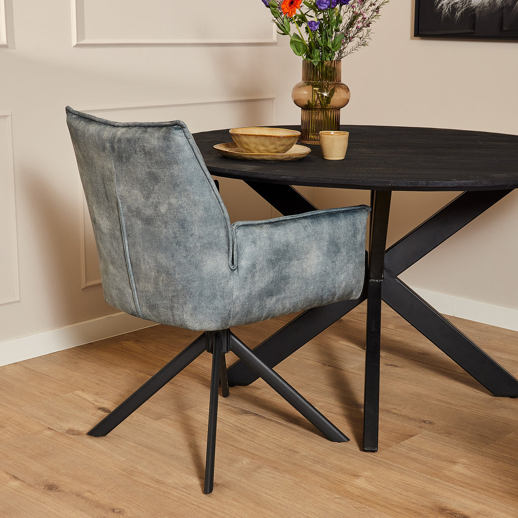 Eetkamerstoel Dani | Velvet Light Blue (Set van 2)