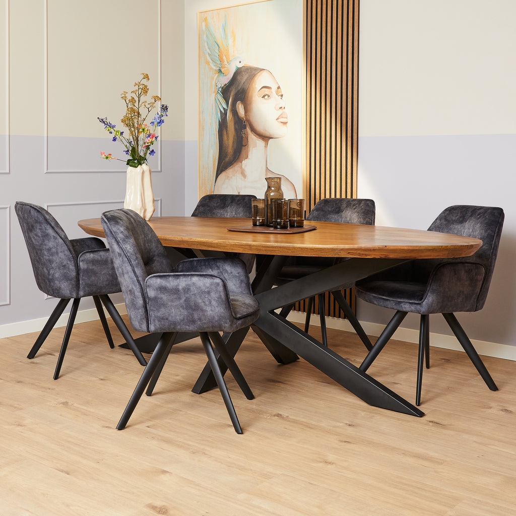 Eetkamerstoel Nova | Antraciet (Set van 2)