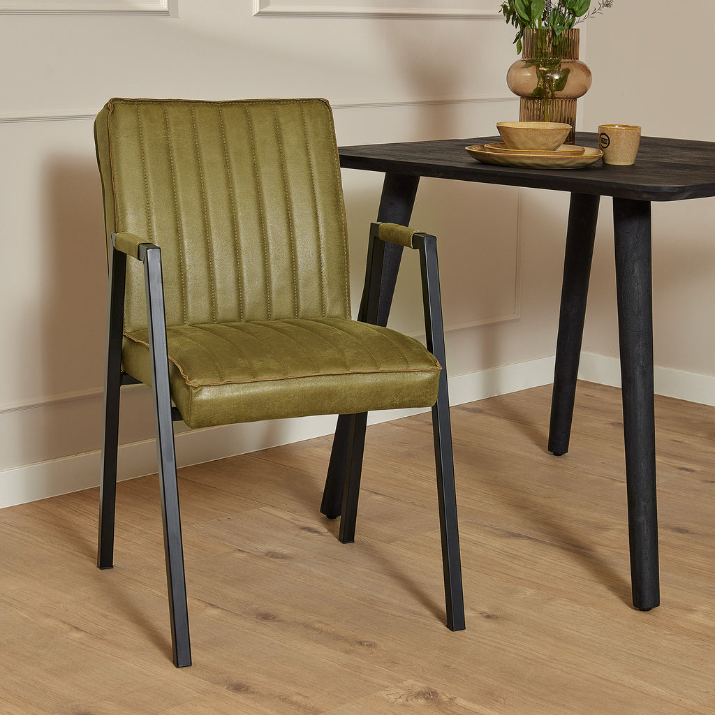 Eetkamerstoel Tivoli met armleuning | Bull Moss Green
