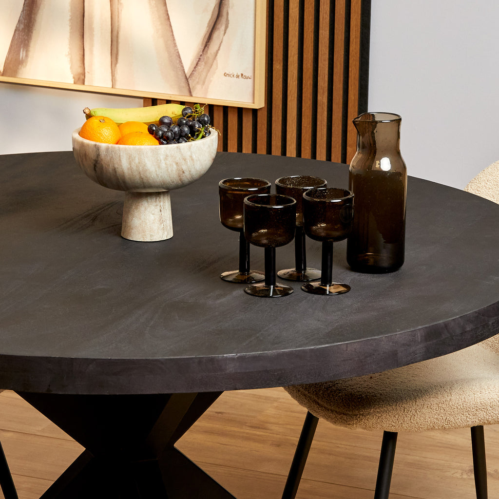 Eetkamertafel Denver Zwart | Rond | 130 cm