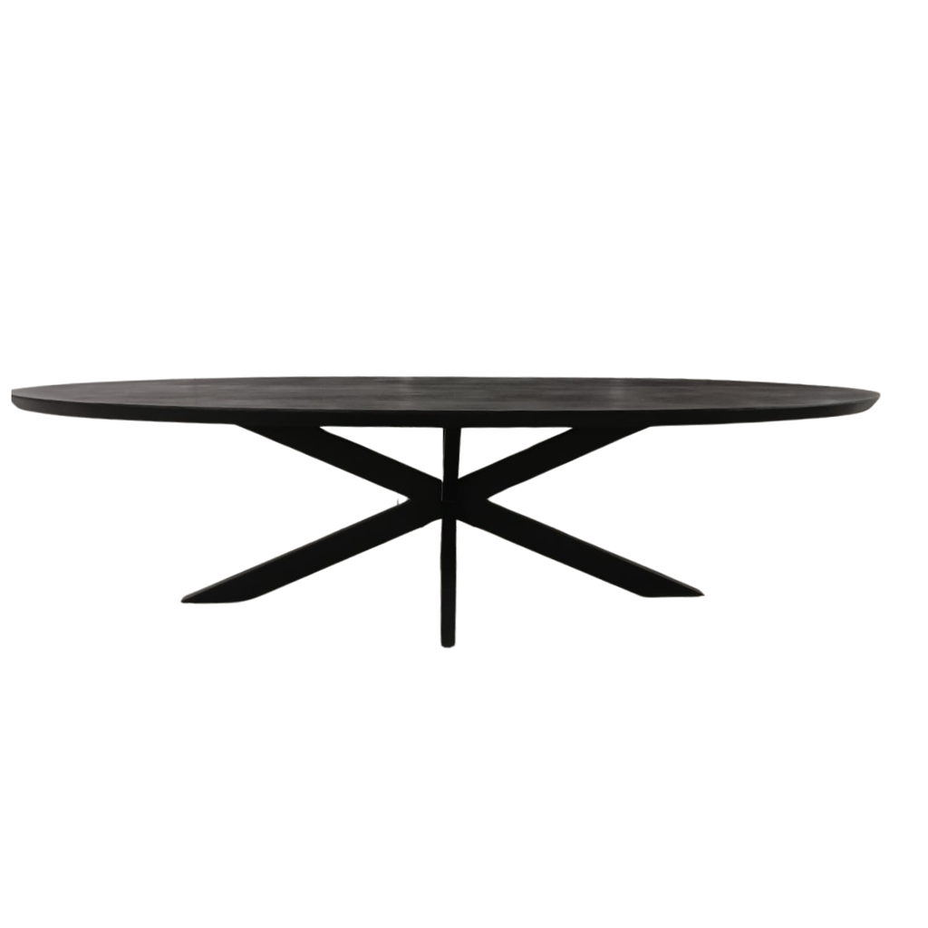 Eettafel Brandy Zwart | 300 cm | Ovaal