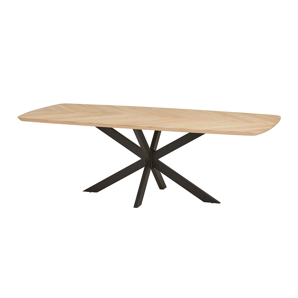 Geneve Eetkamertafel 220x110 met verjongde rand en spinpoot
