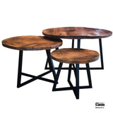 Coffee Table with Trapezium Leg Set of 3
