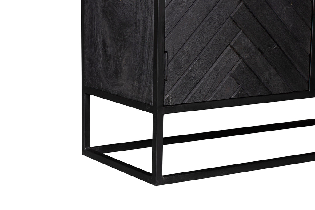 Kabinetkast New York | Mangohout en staal | 100 cm