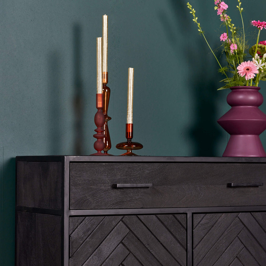 Kabinetkast New York | Mangohout en staal | 100 cm