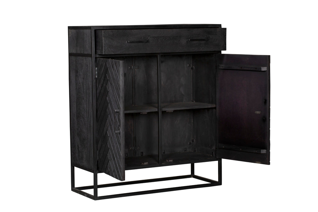 Kabinetkast New York | Mangohout en staal | 100 cm