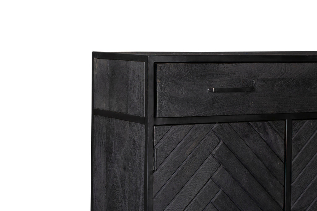 Kabinetkast New York | Mangohout en staal | 100 cm