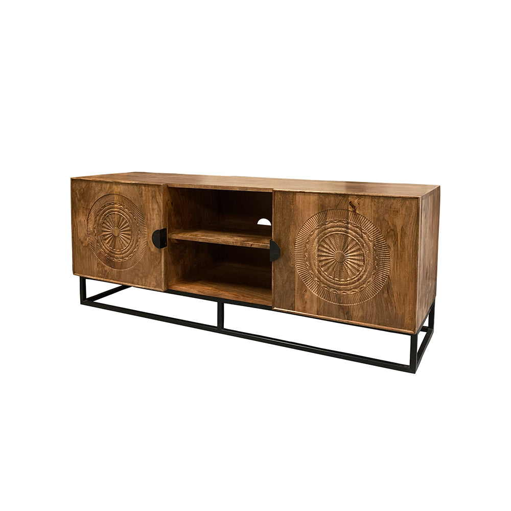 TV cabinet 150 with 2 doors and 2 open compartments