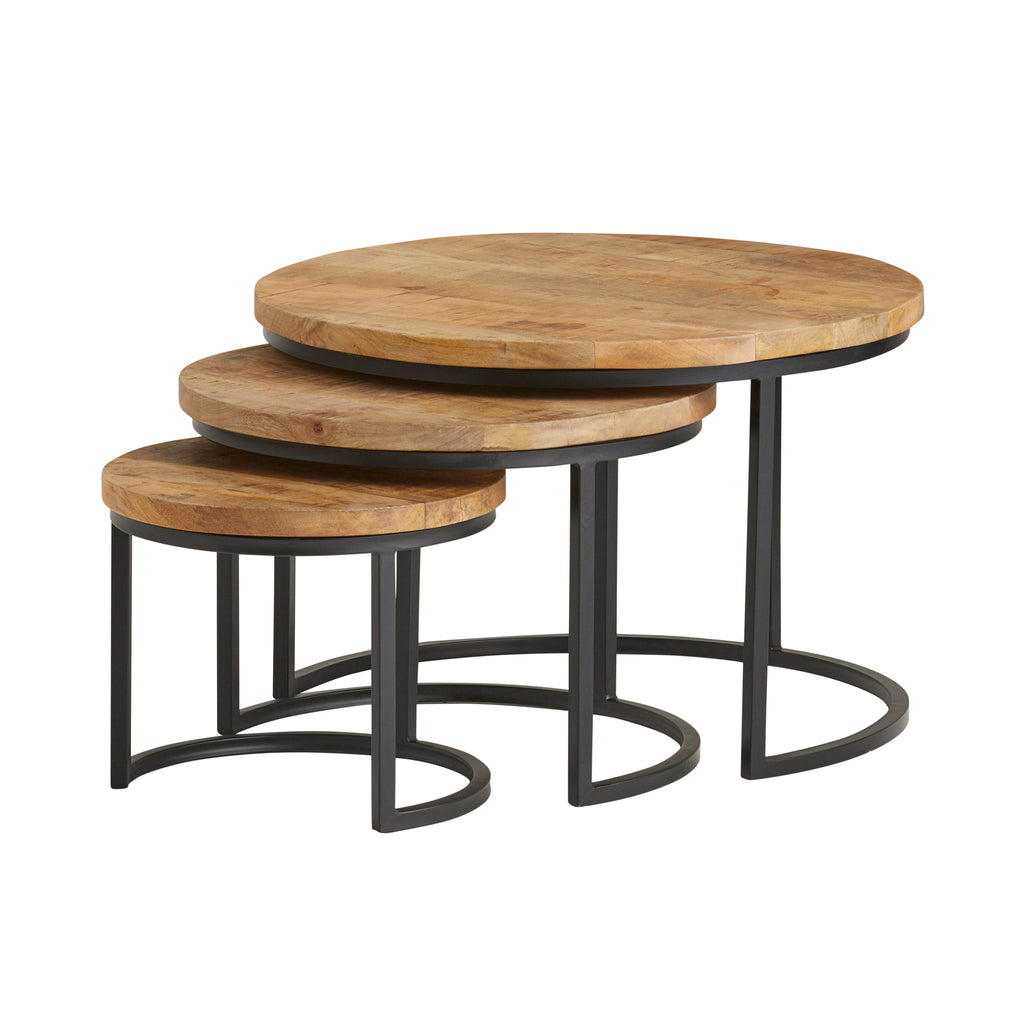 Natuurlijke Enzo salontafel, set van 3