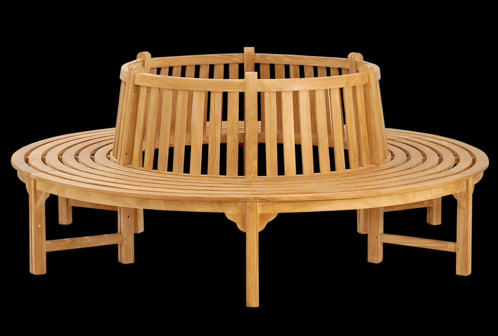 Garden bench around tree