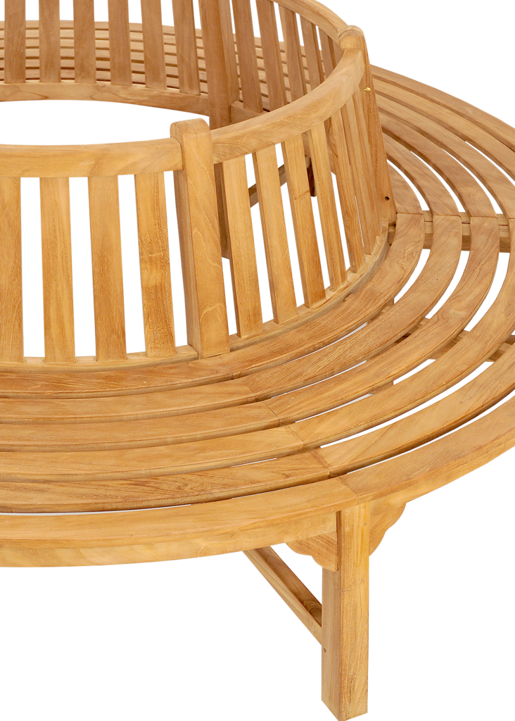 Garden bench around tree