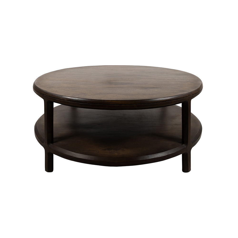 Salontafel Ø100, H40, Bruin Walnoot