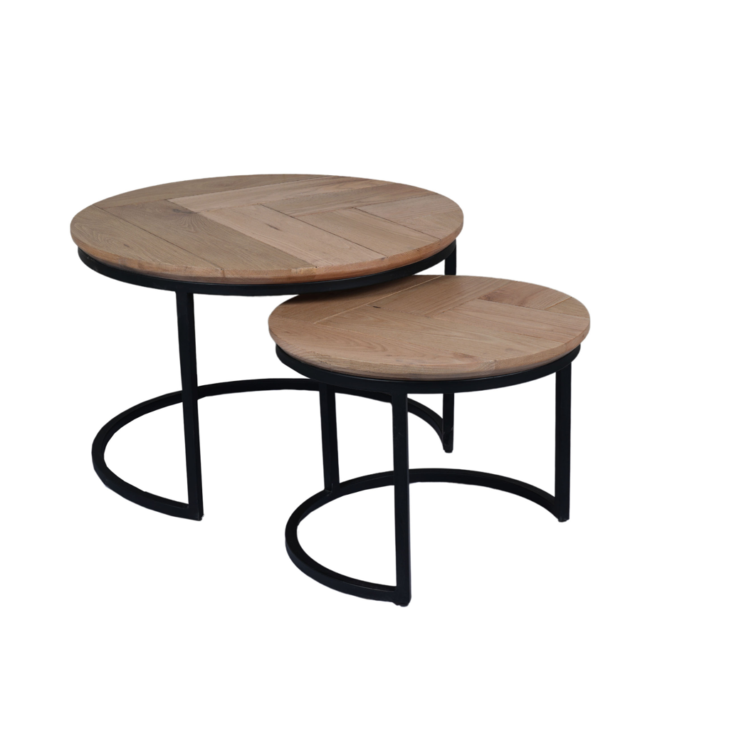Salontafel Otik Natuurlijk Eiken | 70 cm | set van 2