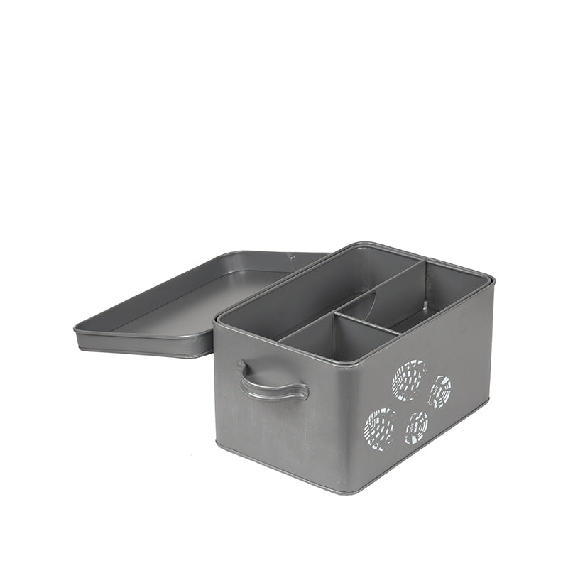 LABEL51 Schoenpoets Opbergkist - Grijs - Metaal