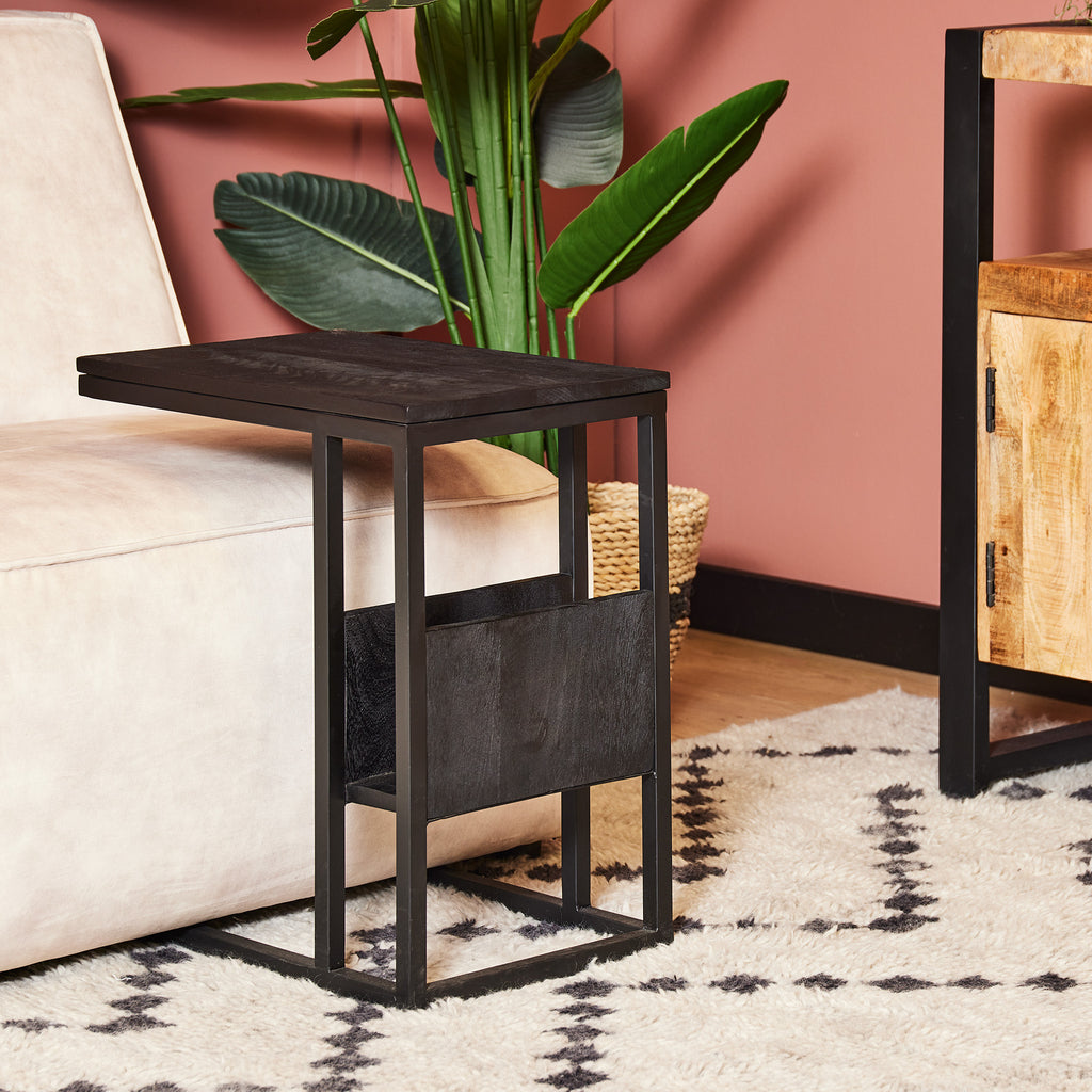 Schuifregelaar | Zwart mangohout