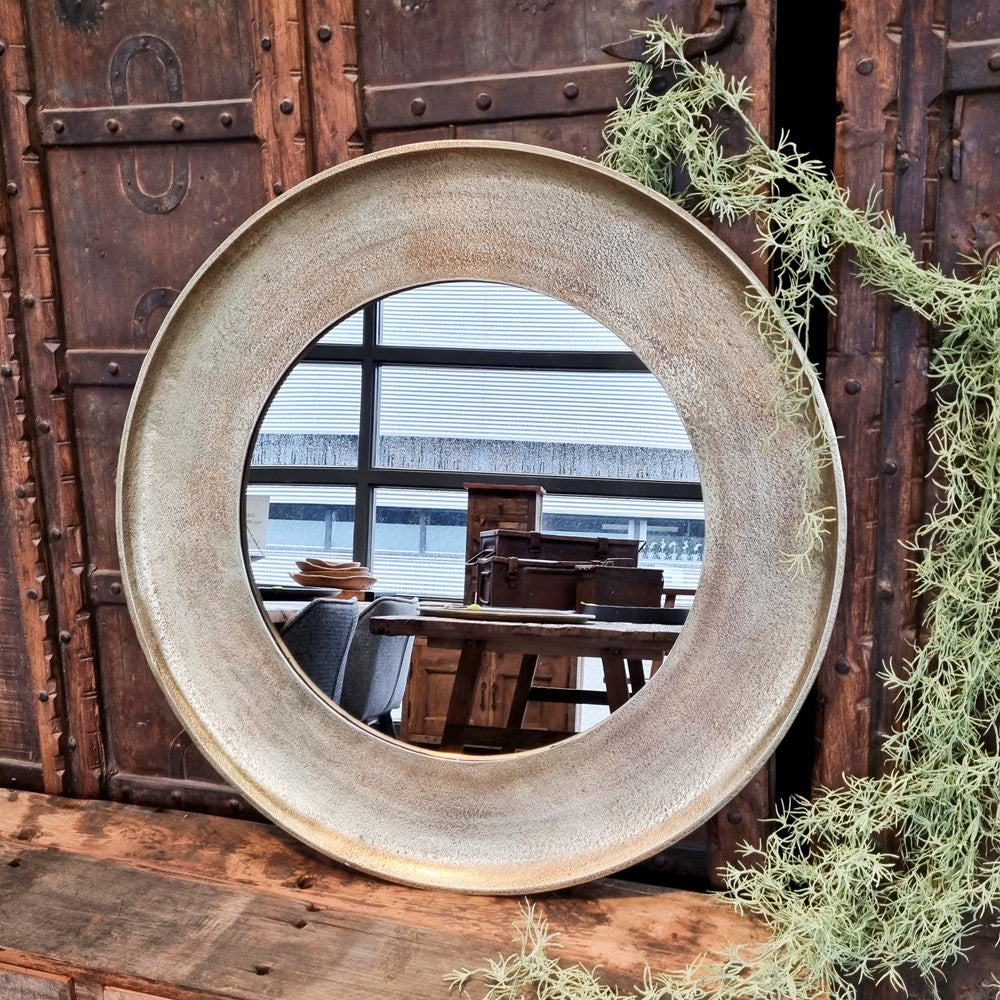 Round Gold Medium Mirror
