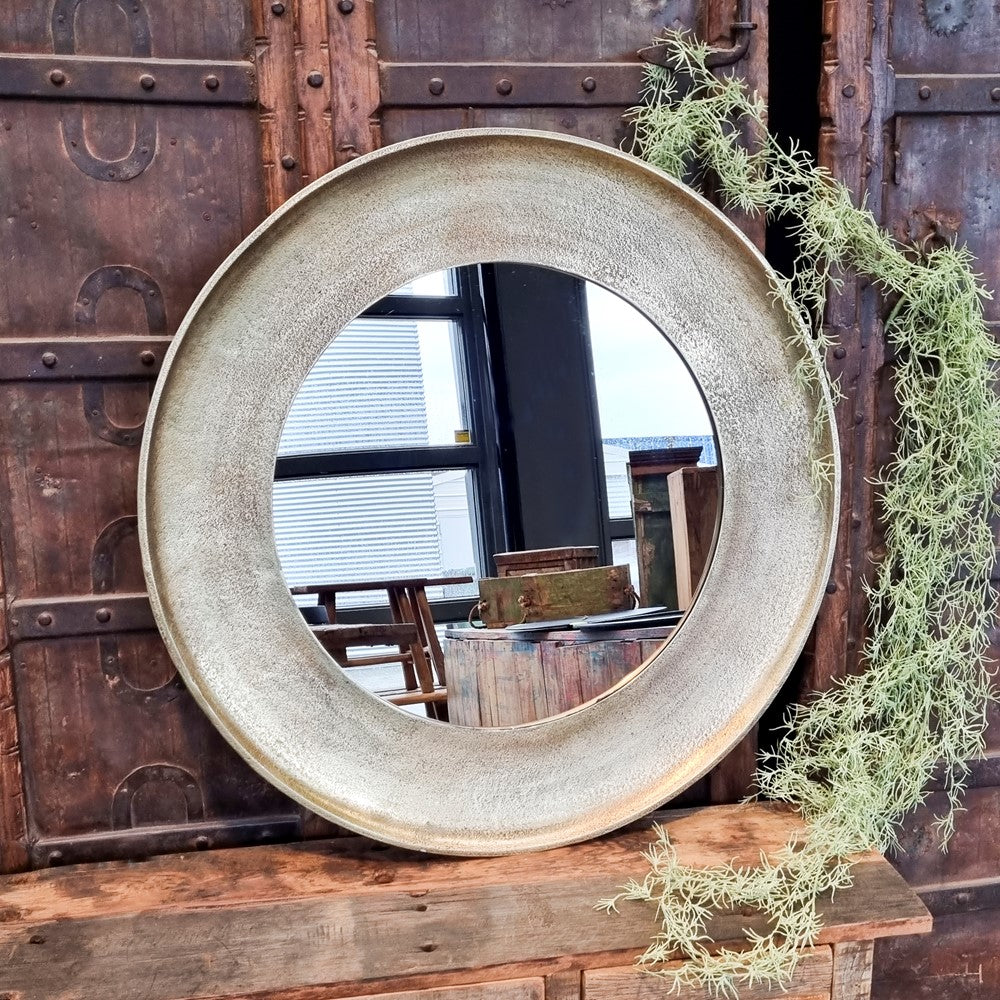 Round Gold Medium Mirror