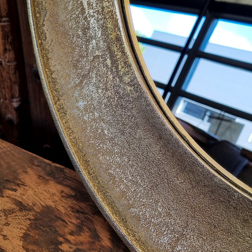 Round Gold Medium Mirror