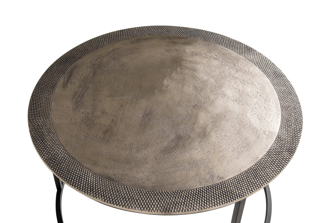 Sochi bijzettafel set van 2, Nikkel antiek