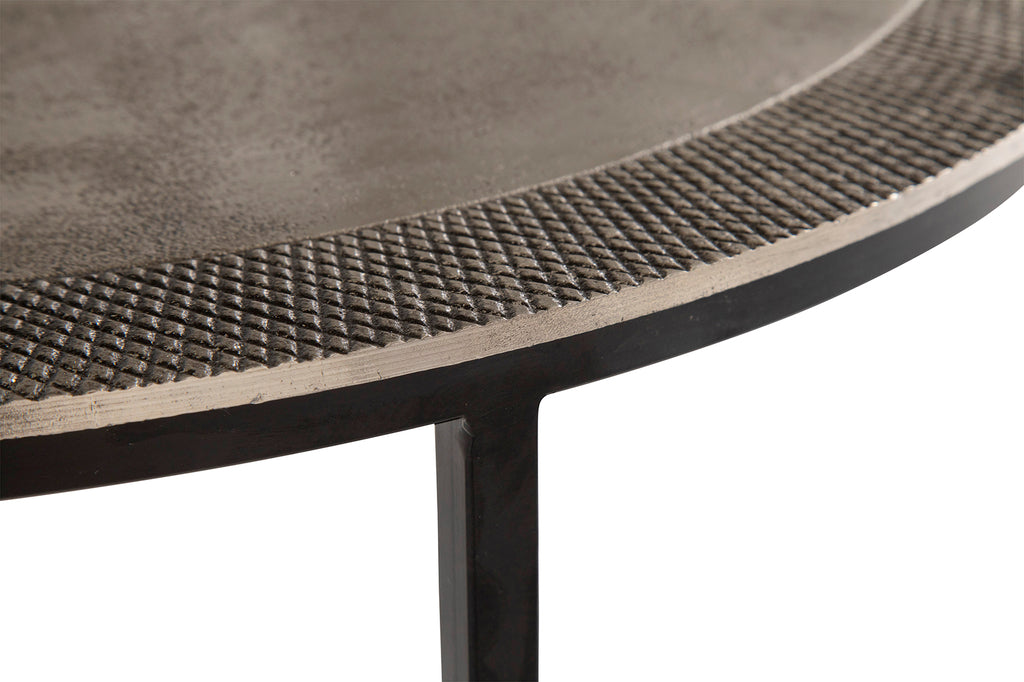 Sochi bijzettafel set van 2, Nikkel antiek