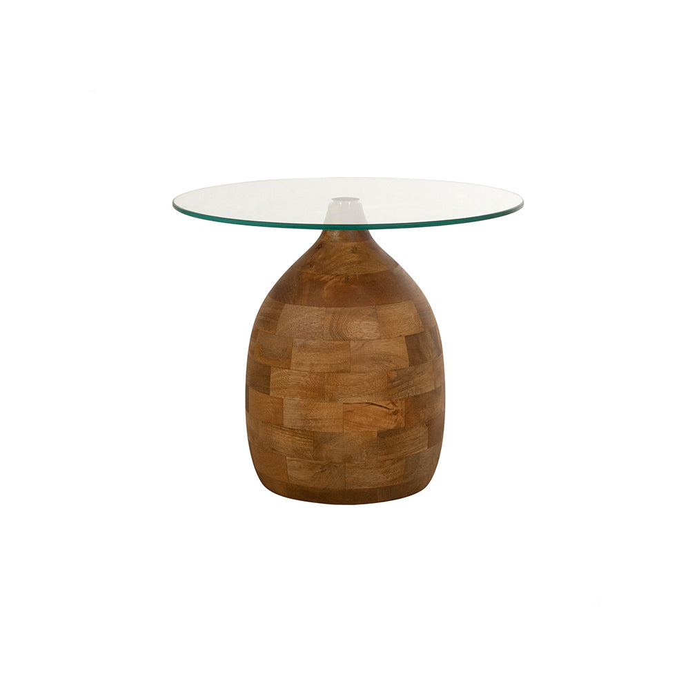 Stella salontafel Ø50, H43, Glad Natuurlijk, Helder glas