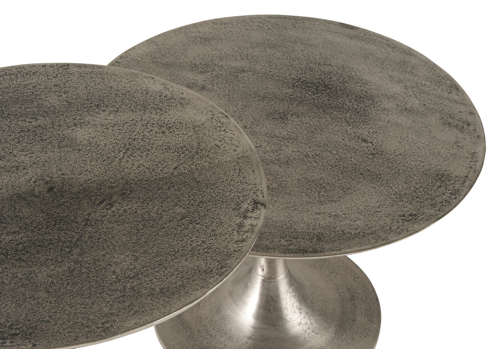 Treviso bijzettafel, set van 2, Zilver Antiek, groot